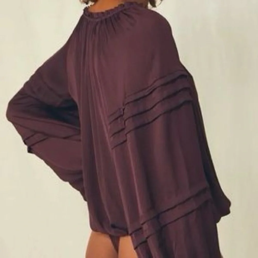 Intimately Free People All Tucks Bodysuit Women’s Medium Peasant Sleeve Boho